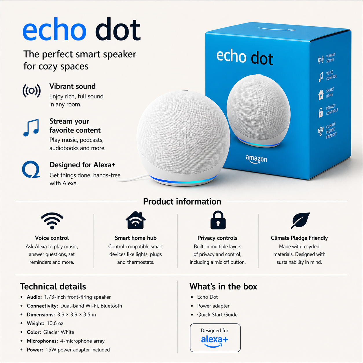 Amazon Echo Dot Smart Speaker with Alexa